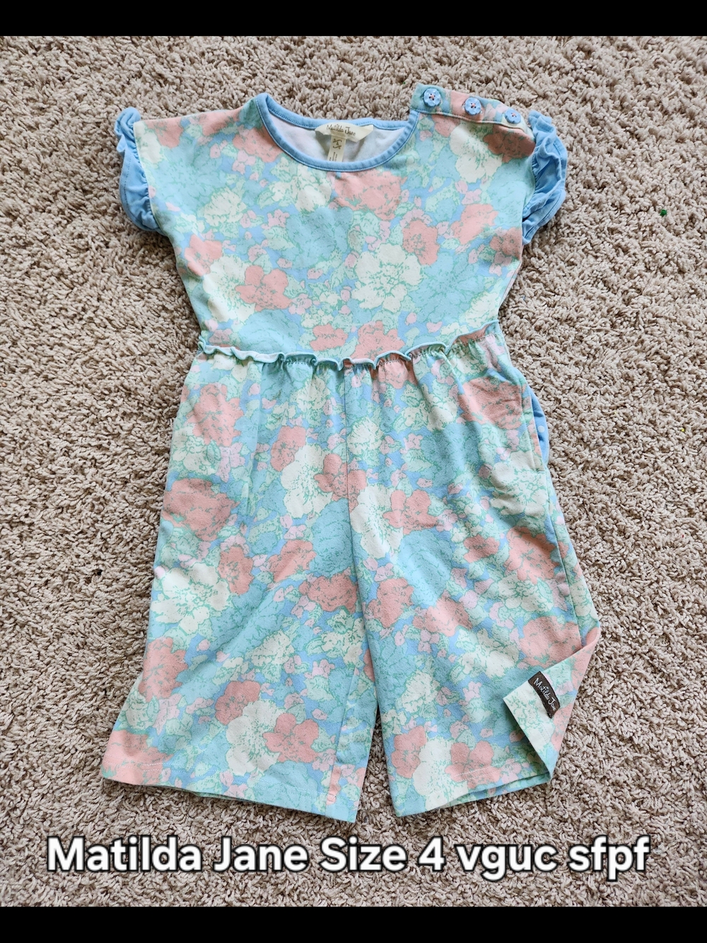 Matilda Jane Girls' Pastel Floral Romper - Size 4